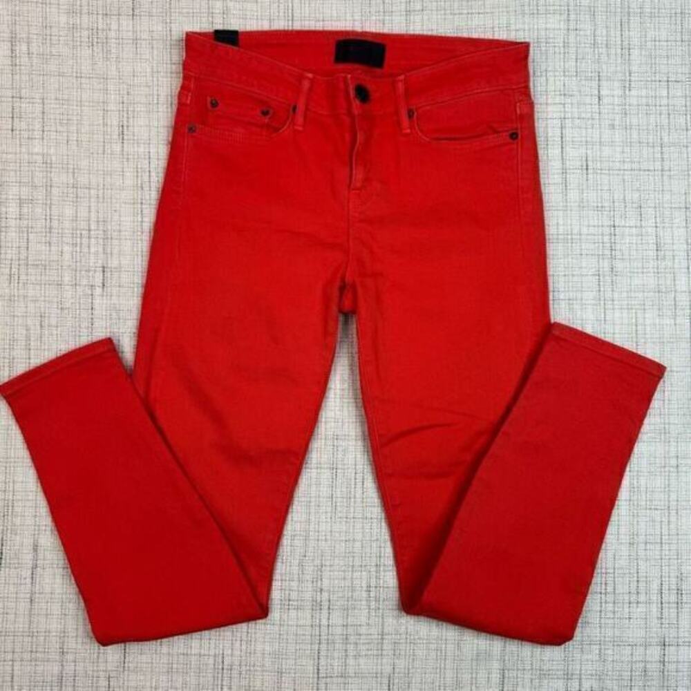 Vince Skinny Ankle Jeans Geranium Red Orange‎ Jeans Size 28